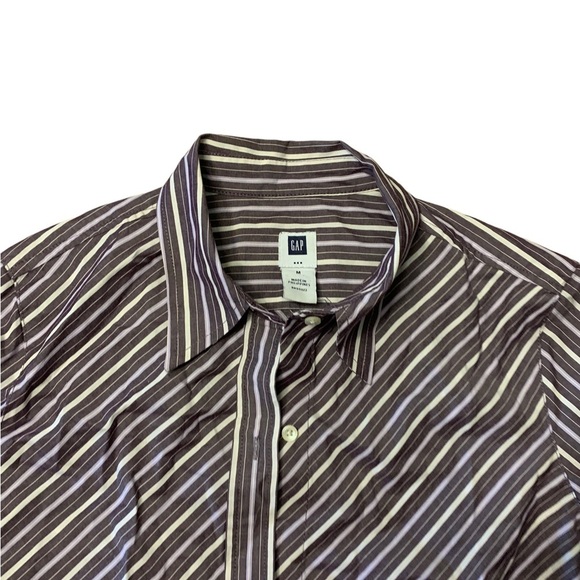 GAP | Long Sleeve Stripped Button Down Shirt Size Medium Career Professional - Picture 5 of 8